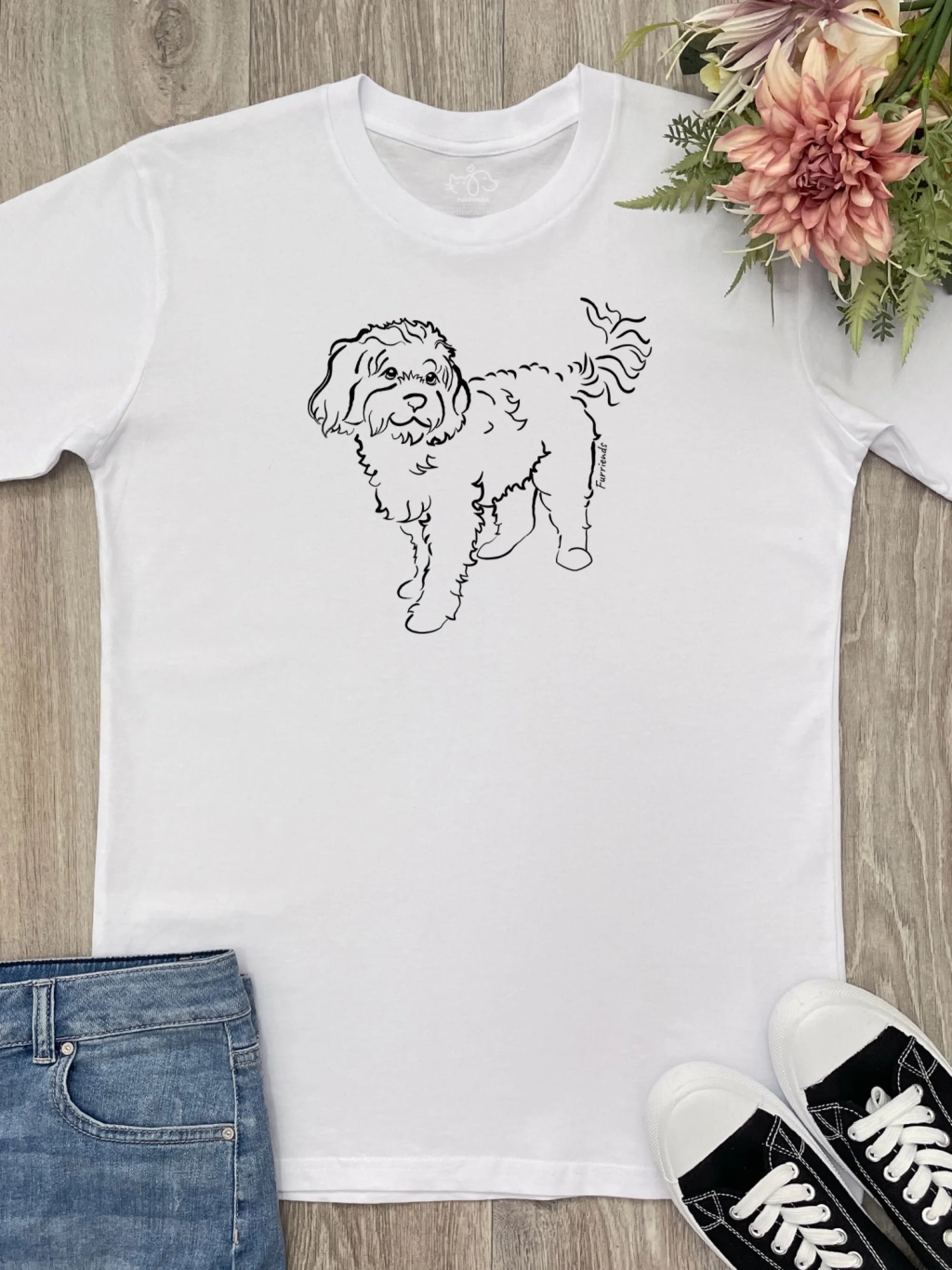 Essential-Tees-Flat-Lays-White-Cavoodle