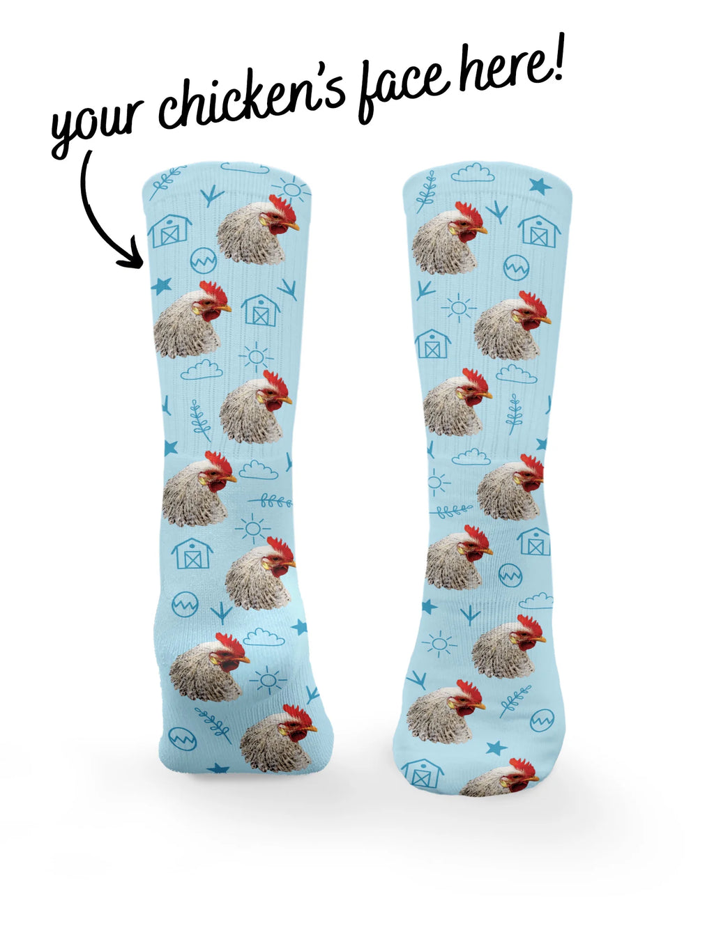 Custom Chicken Face Socks