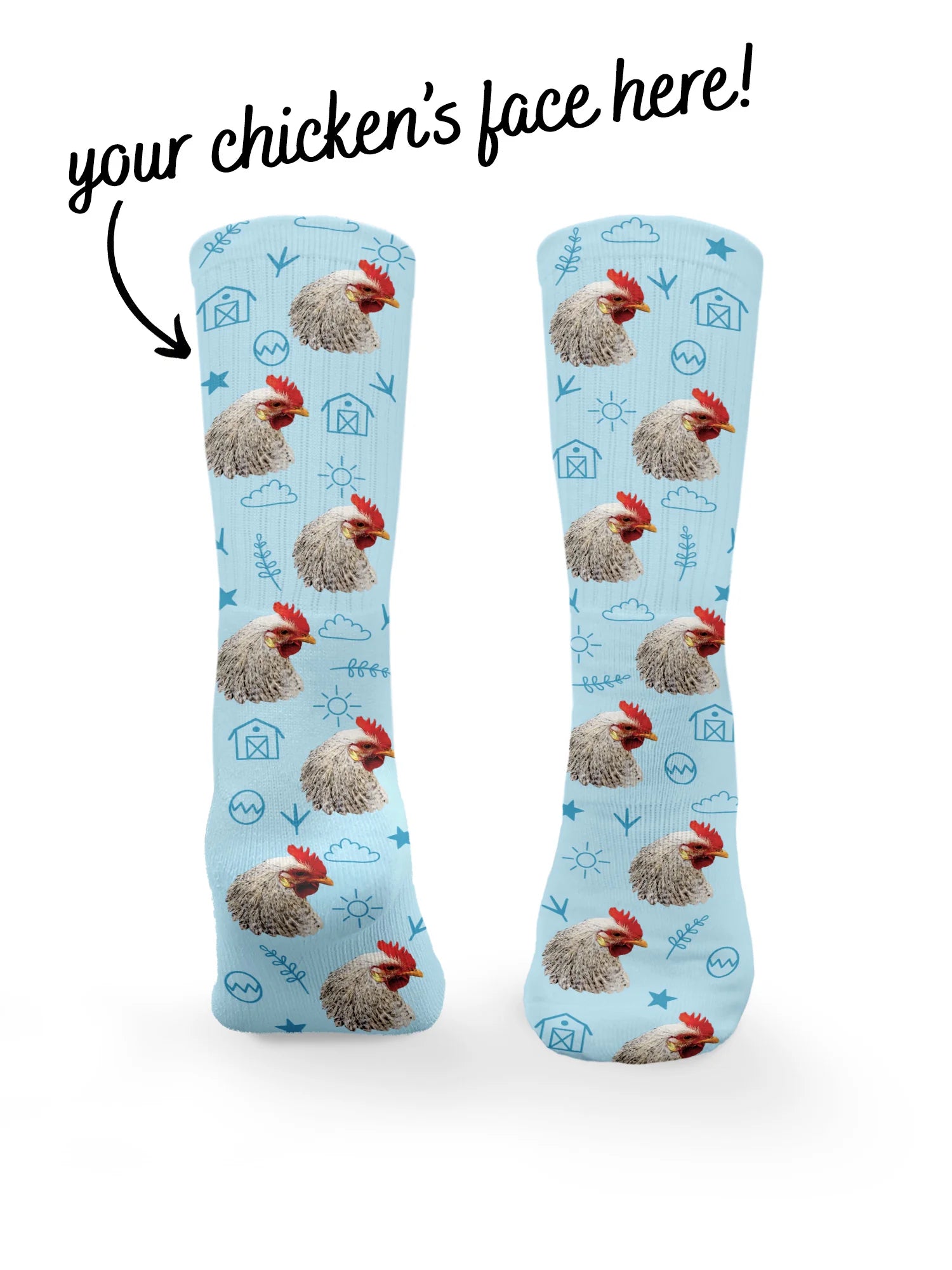 Custom Chicken Face Socks