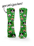 Custom Festive Theme Pet Face Socks