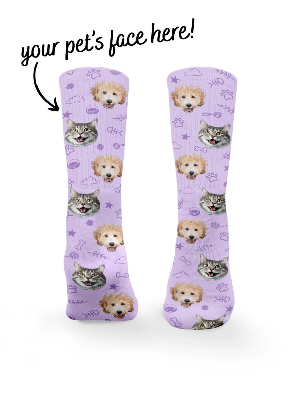 Custom Pet Face Socks - Upload Your Edited Photo