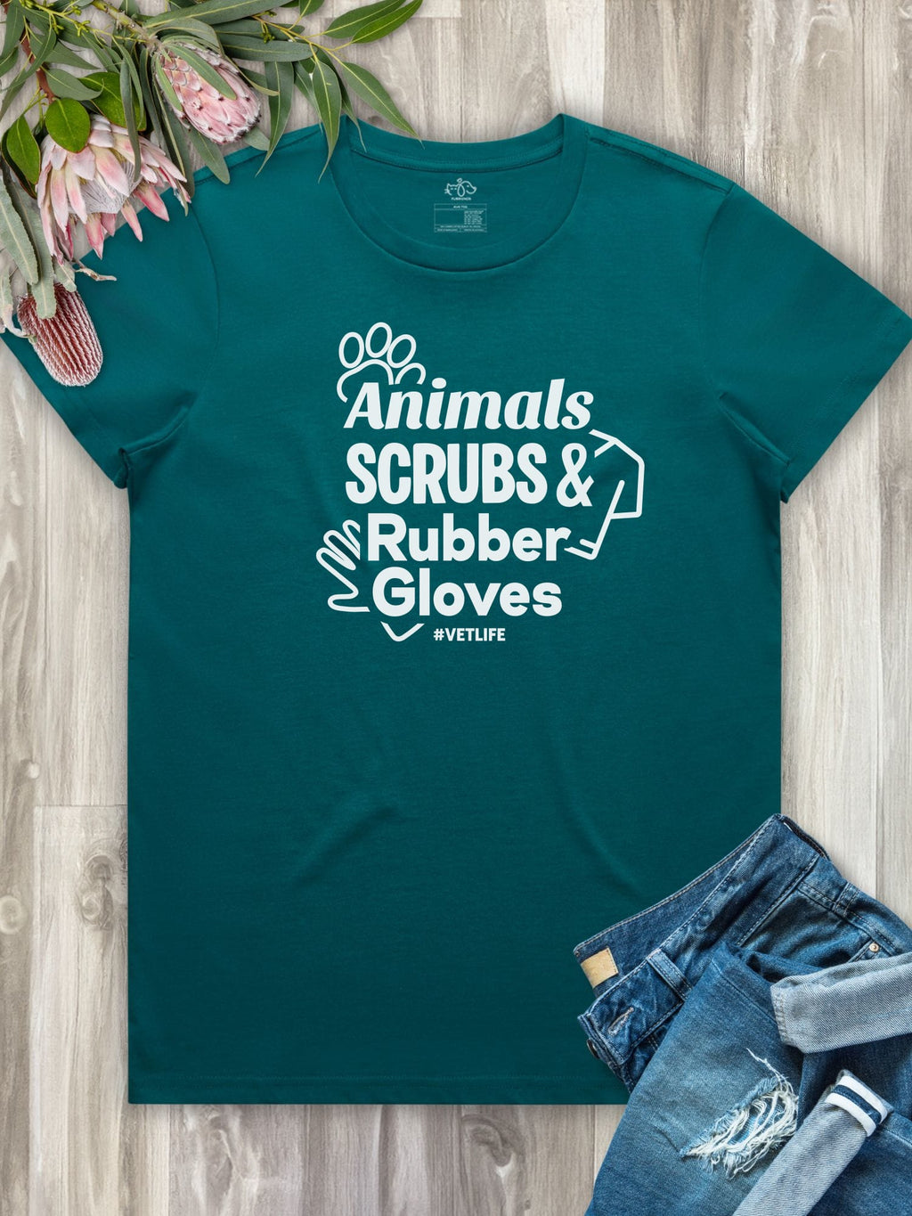 Animals Scrubs & Rubber Gloves Ava Women's Regular Fit Tee