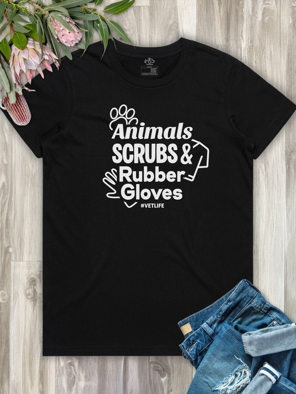 Animals Scrubs & Rubber Gloves Ava Women's Regular Fit Tee