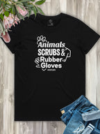 Animals Scrubs & Rubber Gloves Ava Women's Regular Fit Tee