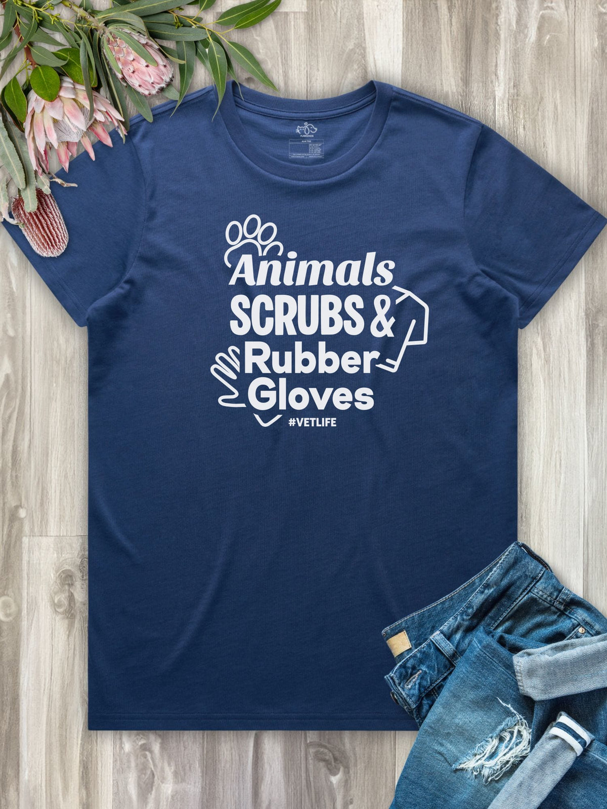 Animals Scrubs & Rubber Gloves Ava Women's Regular Fit Tee
