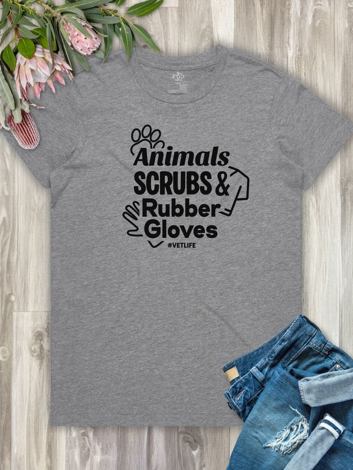 Animals Scrubs & Rubber Gloves Ava Women's Regular Fit Tee