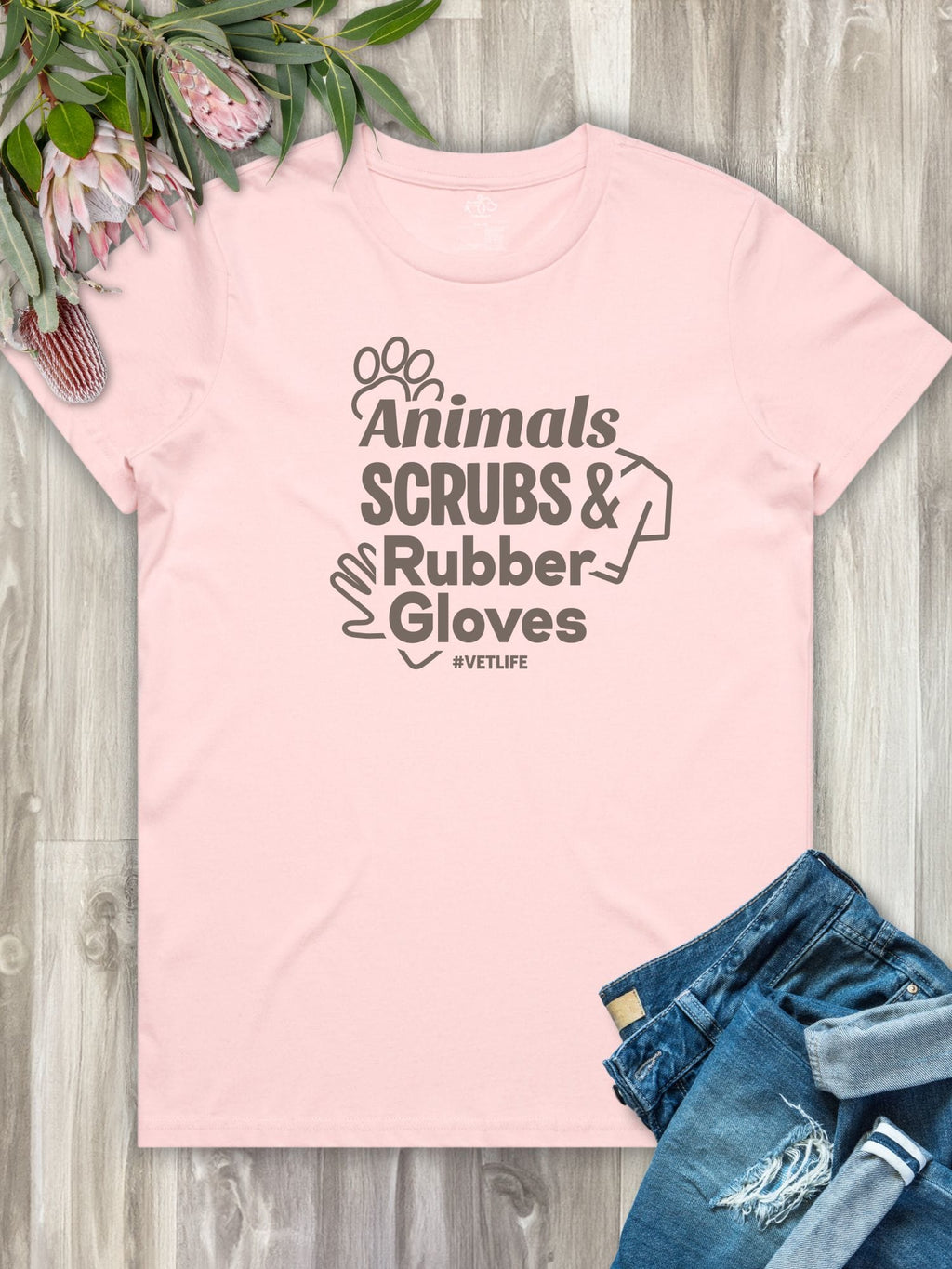 Animals Scrubs & Rubber Gloves Ava Women's Regular Fit Tee
