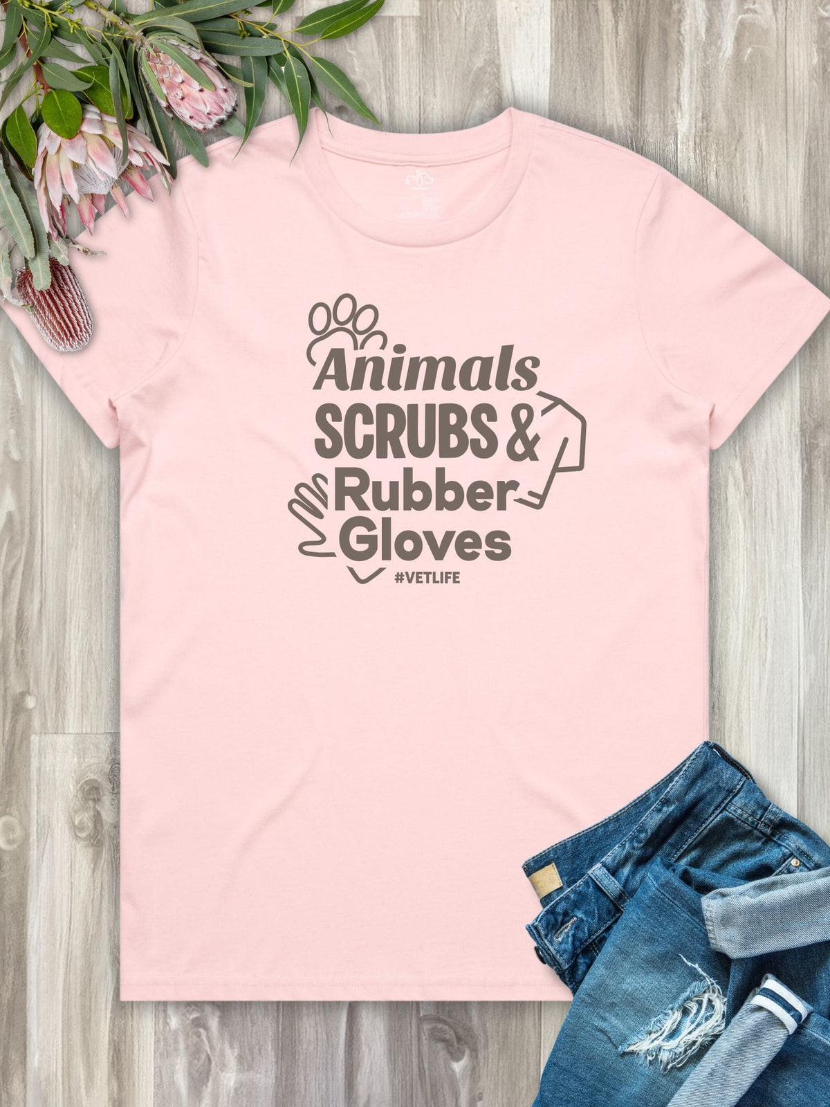 Animals Scrubs & Rubber Gloves Ava Women's Regular Fit Tee