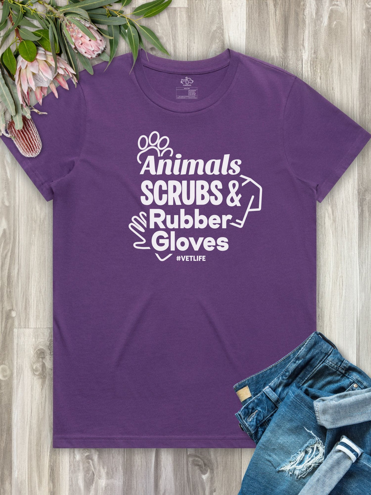 Animals Scrubs & Rubber Gloves Ava Women's Regular Fit Tee