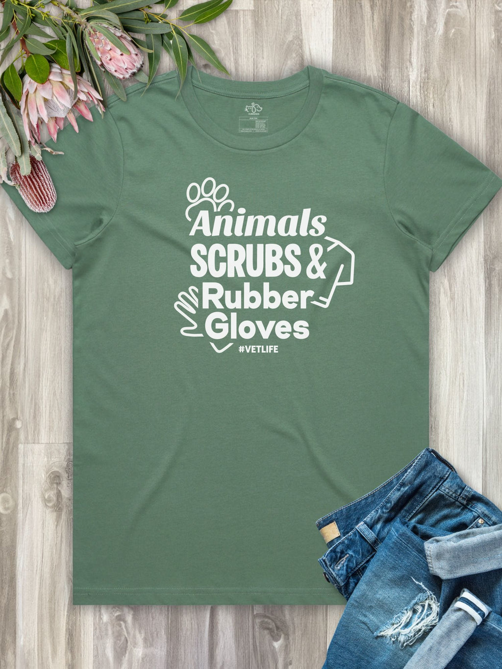 Animals Scrubs & Rubber Gloves Ava Women's Regular Fit Tee