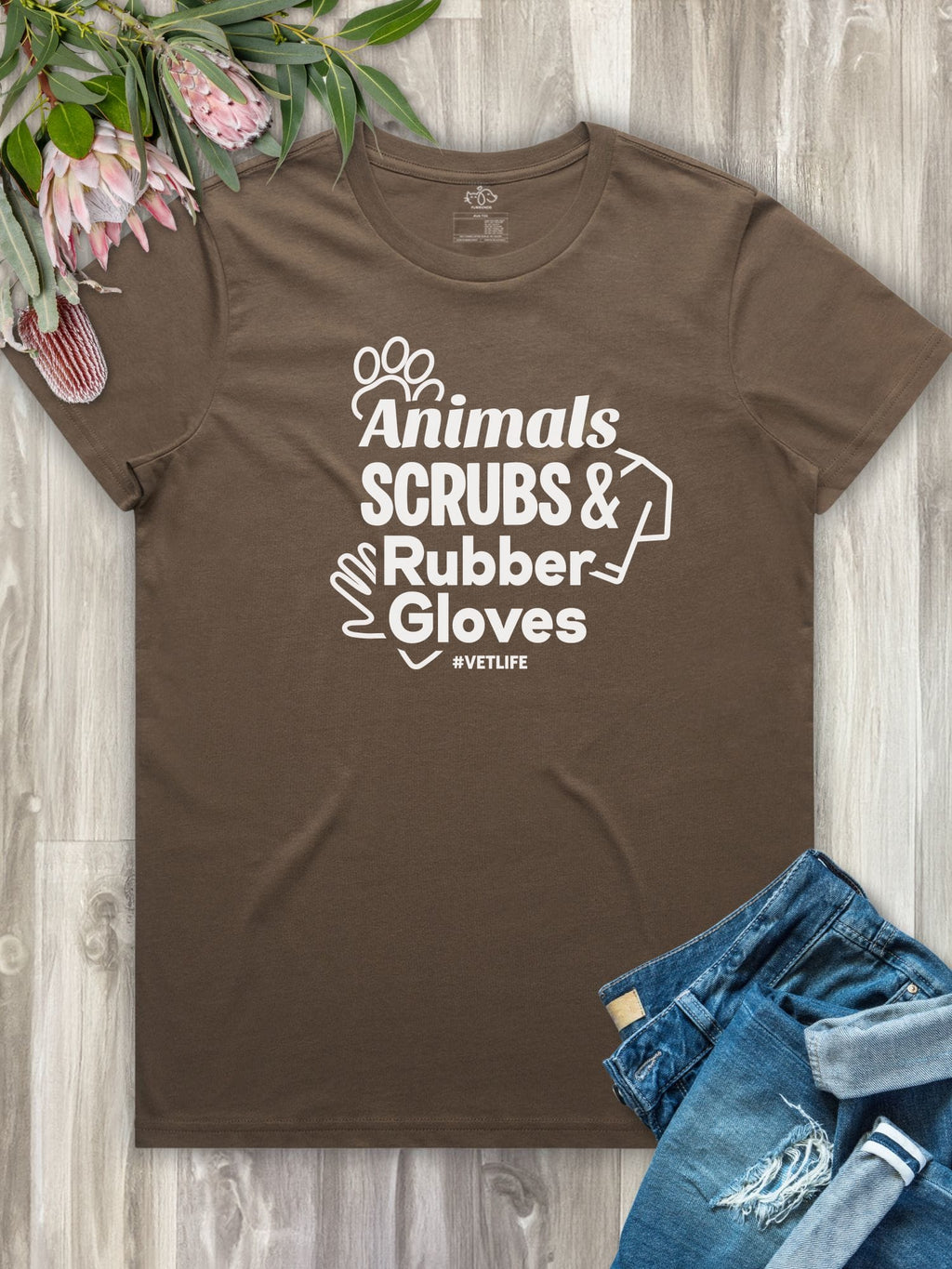 Animals Scrubs & Rubber Gloves Ava Women's Regular Fit Tee