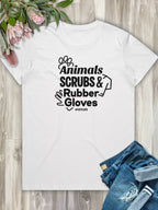 Animals Scrubs & Rubber Gloves Ava Women's Regular Fit Tee