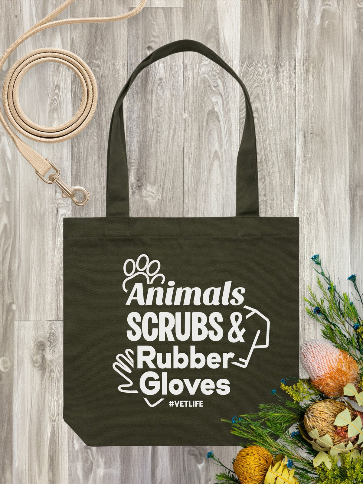 Animals, Scrubs & Rubber Gloves Edith Tote