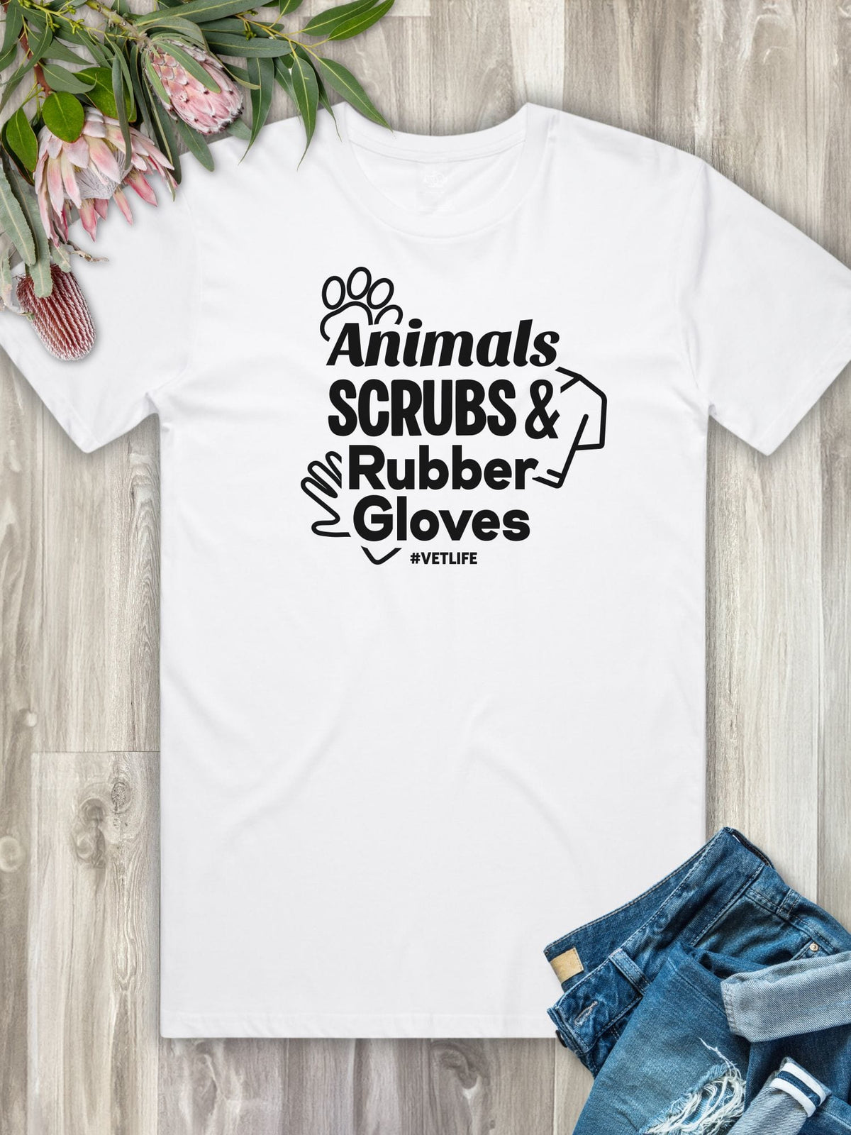 Animals Scrubs & Rubber Gloves Essential Unisex Tee