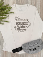 Animals, Scrubs & Rubber Gloves Olivia Women's Long Sleeve Tee