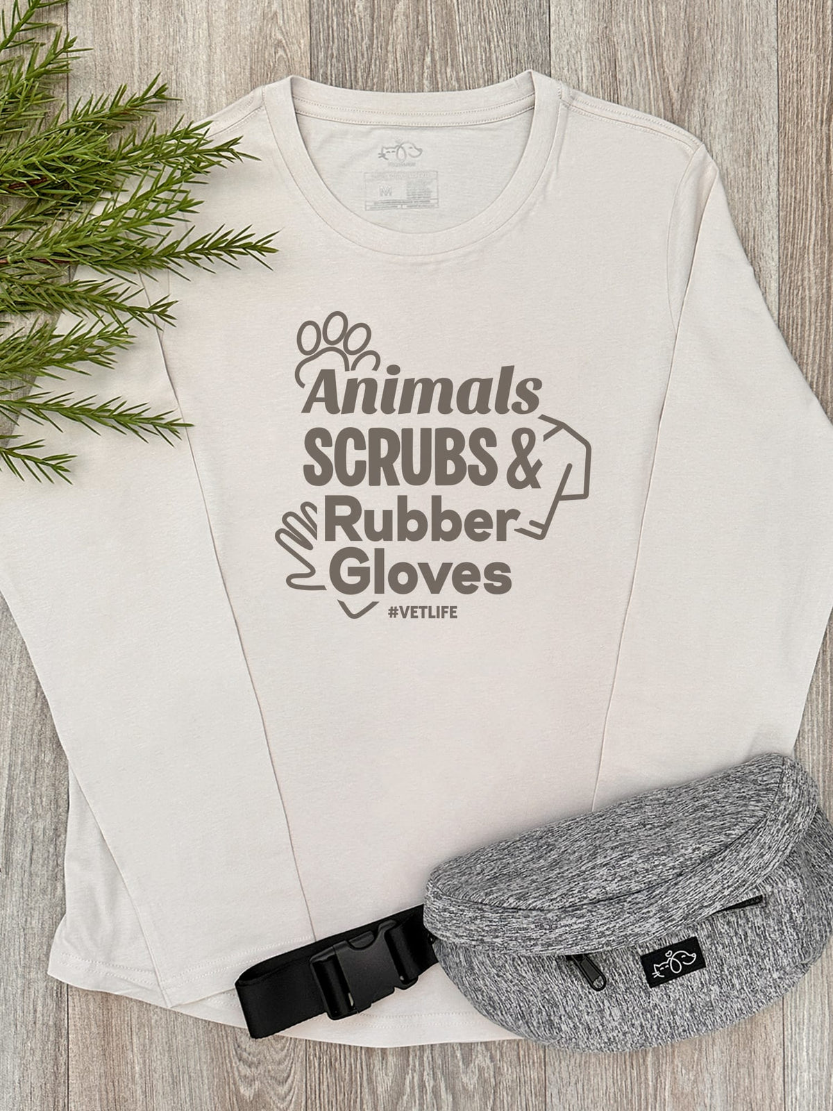 Animals, Scrubs & Rubber Gloves Olivia Women's Long Sleeve Tee