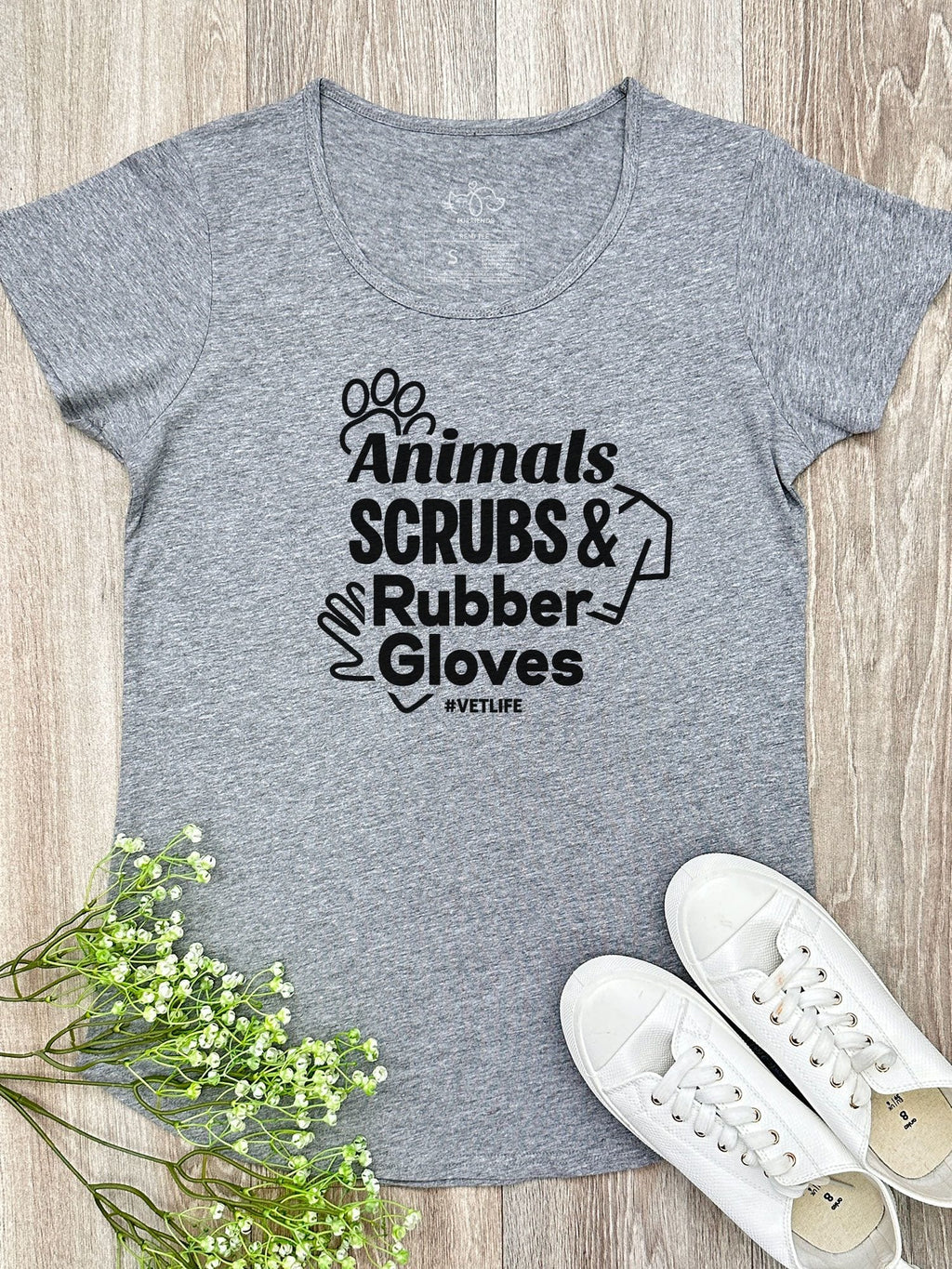 Animals, Scrubs & Rubber Gloves Remi Women's Scoop Neck Tee