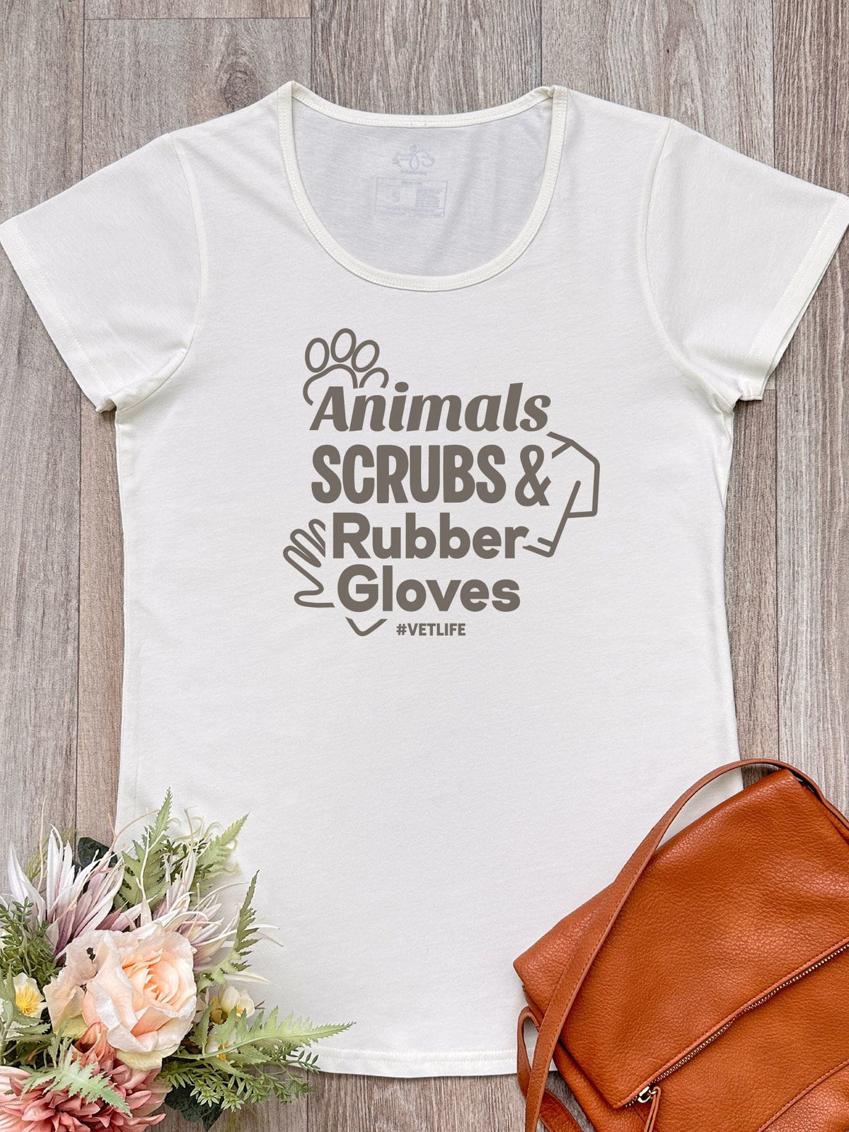 Animals, Scrubs & Rubber Gloves Remi Women's Scoop Neck Tee