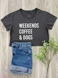 Weekends Coffee & Dogs Annie Crop Tee