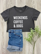 Weekends Coffee & Dogs Annie Crop Tee