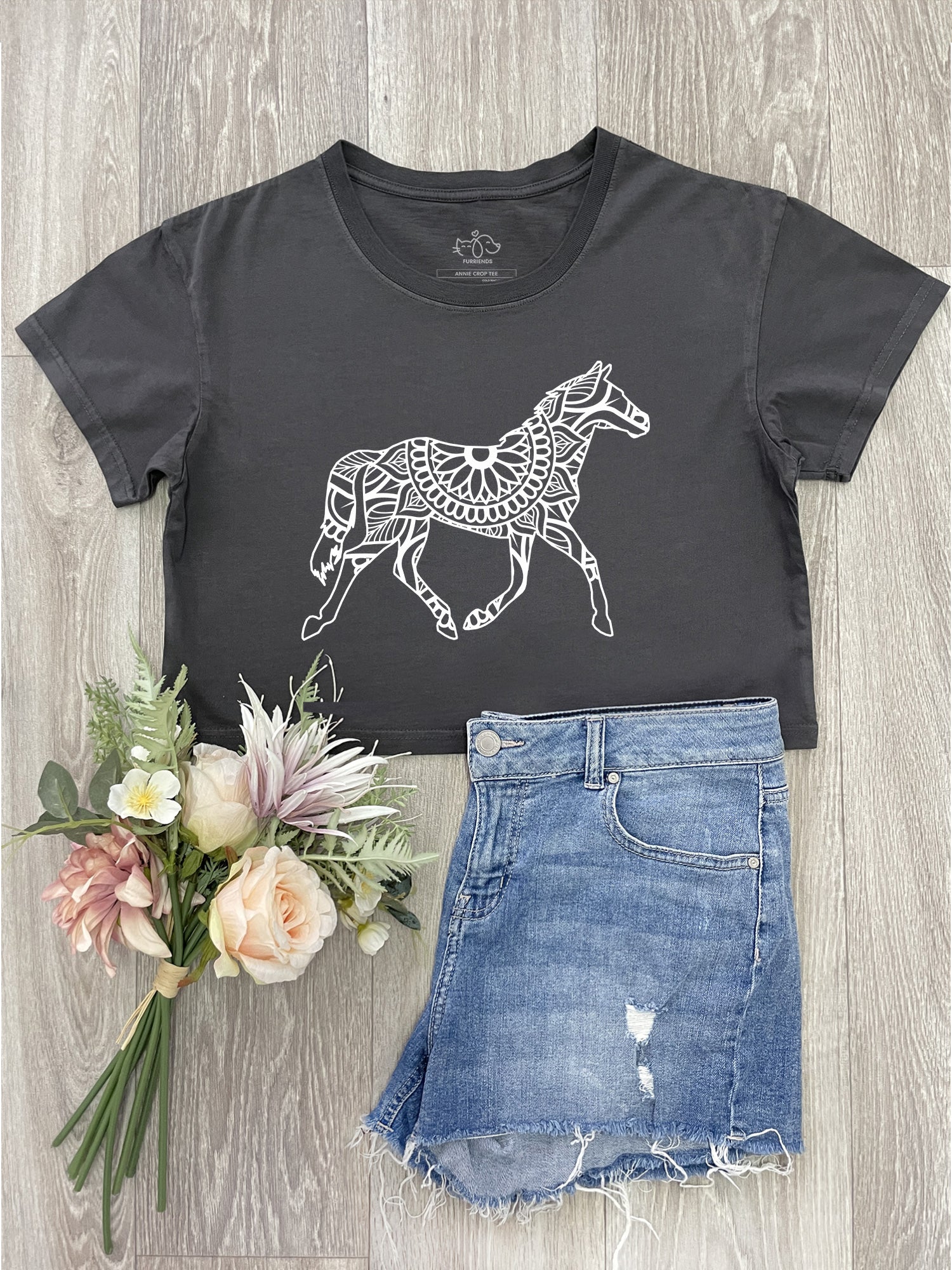 Horse Mandala Annie Crop Tee