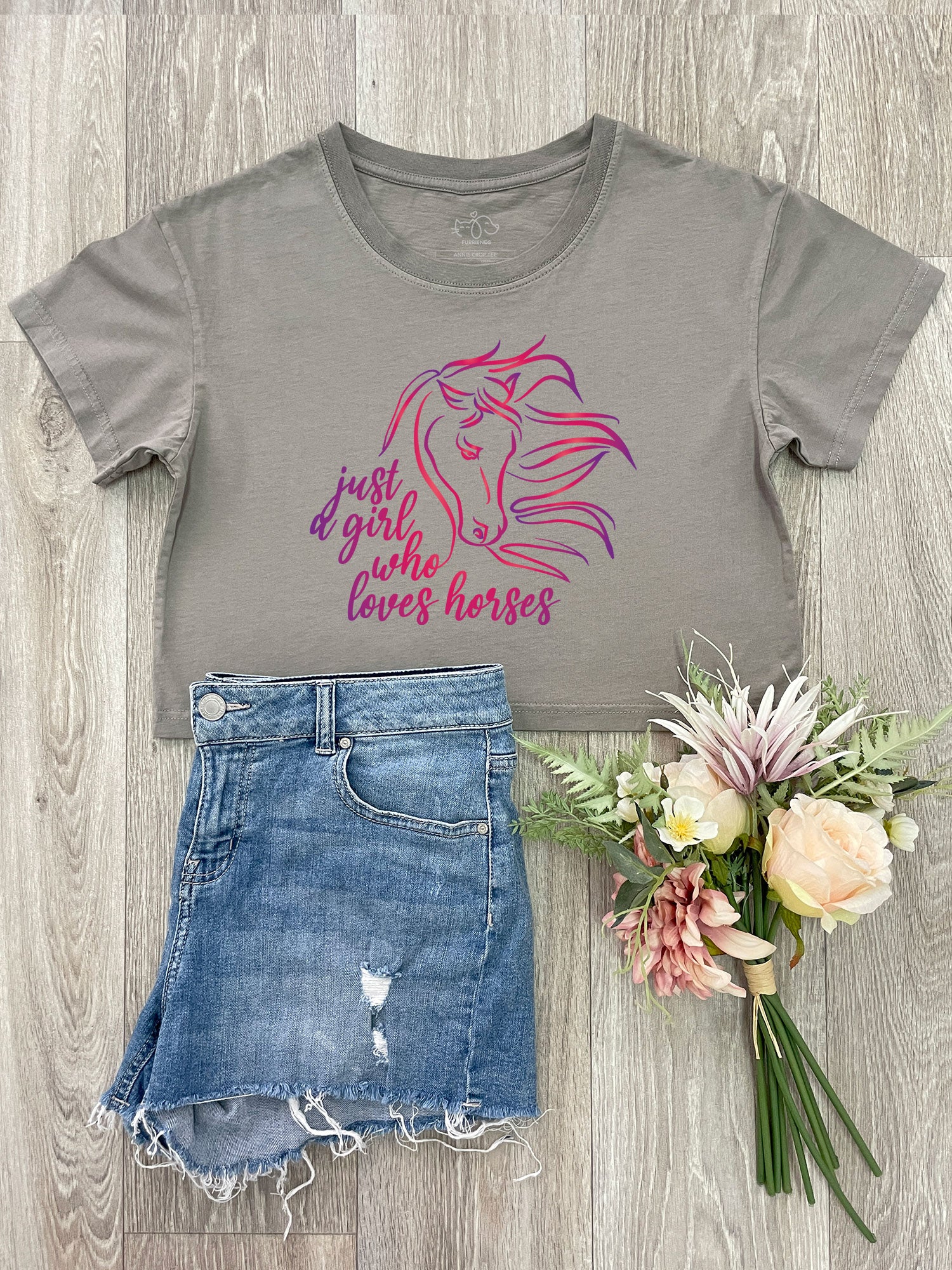 Just A Girl Who Loves Horses Annie Crop Tee