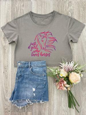 Just A Girl Who Loves Horses Annie Crop Tee