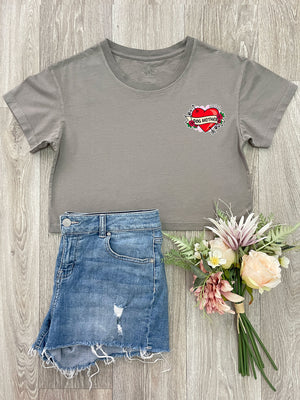 Dog Mother Heart Tattoo Annie Crop Tee