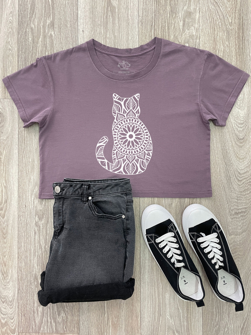 Cat Mandala Annie Crop Tee