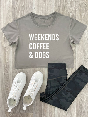 Weekends Coffee & Dogs Annie Crop Tee