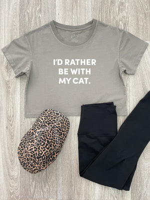 I'd Rather Be With My Cat. Annie Crop Tee