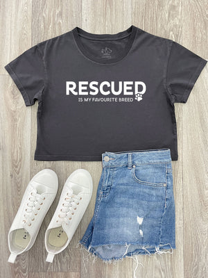 Rescued Is My Favourite Breed Annie Crop Tee