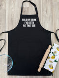Hold My Drink I've Gotta Pat That Dog Bib Apron