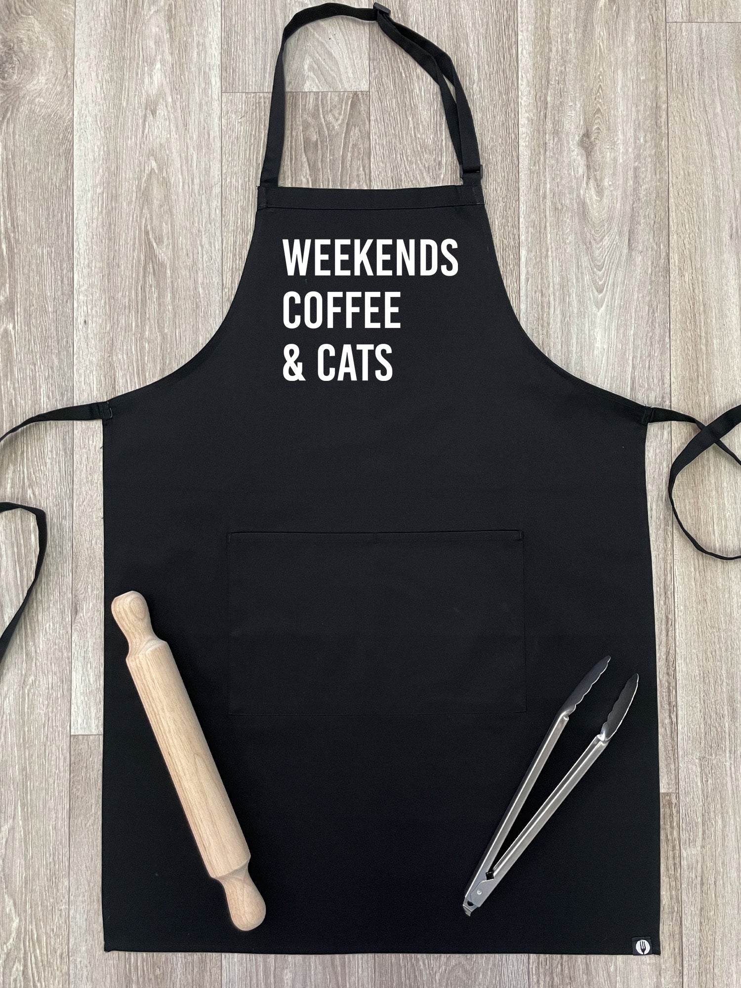 Weekends Coffee & Cats Bib Apron