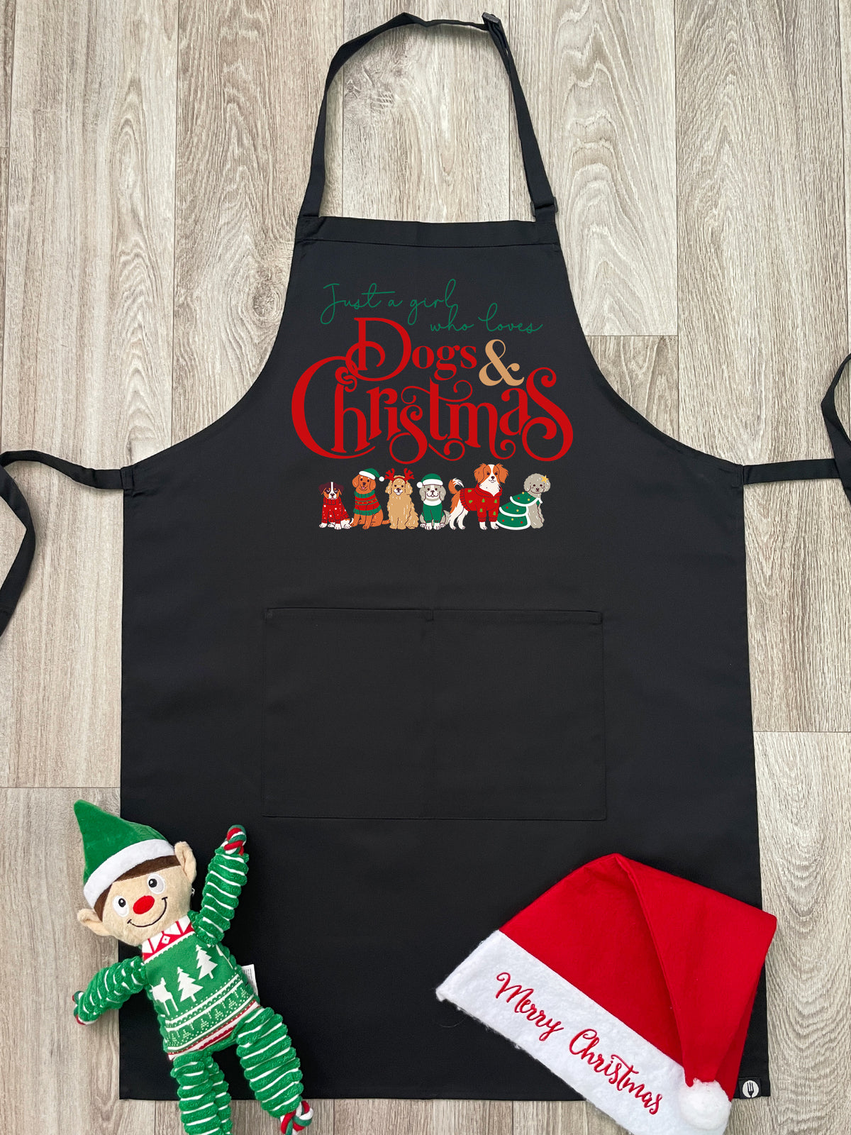 Just A Girl Who Loves Dogs &amp; Christmas Bib Apron