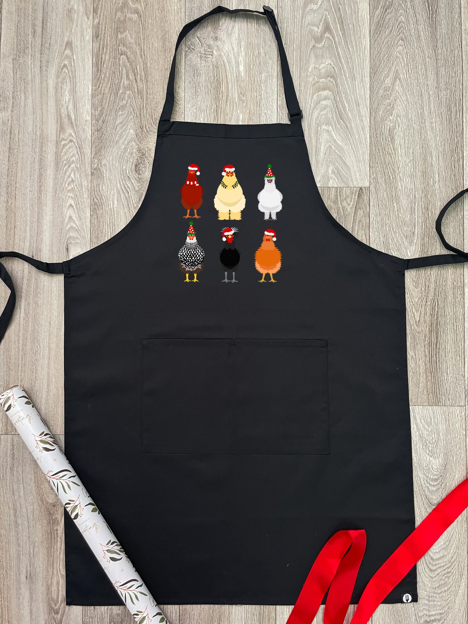 Merry Clucking Christmas Bib Apron