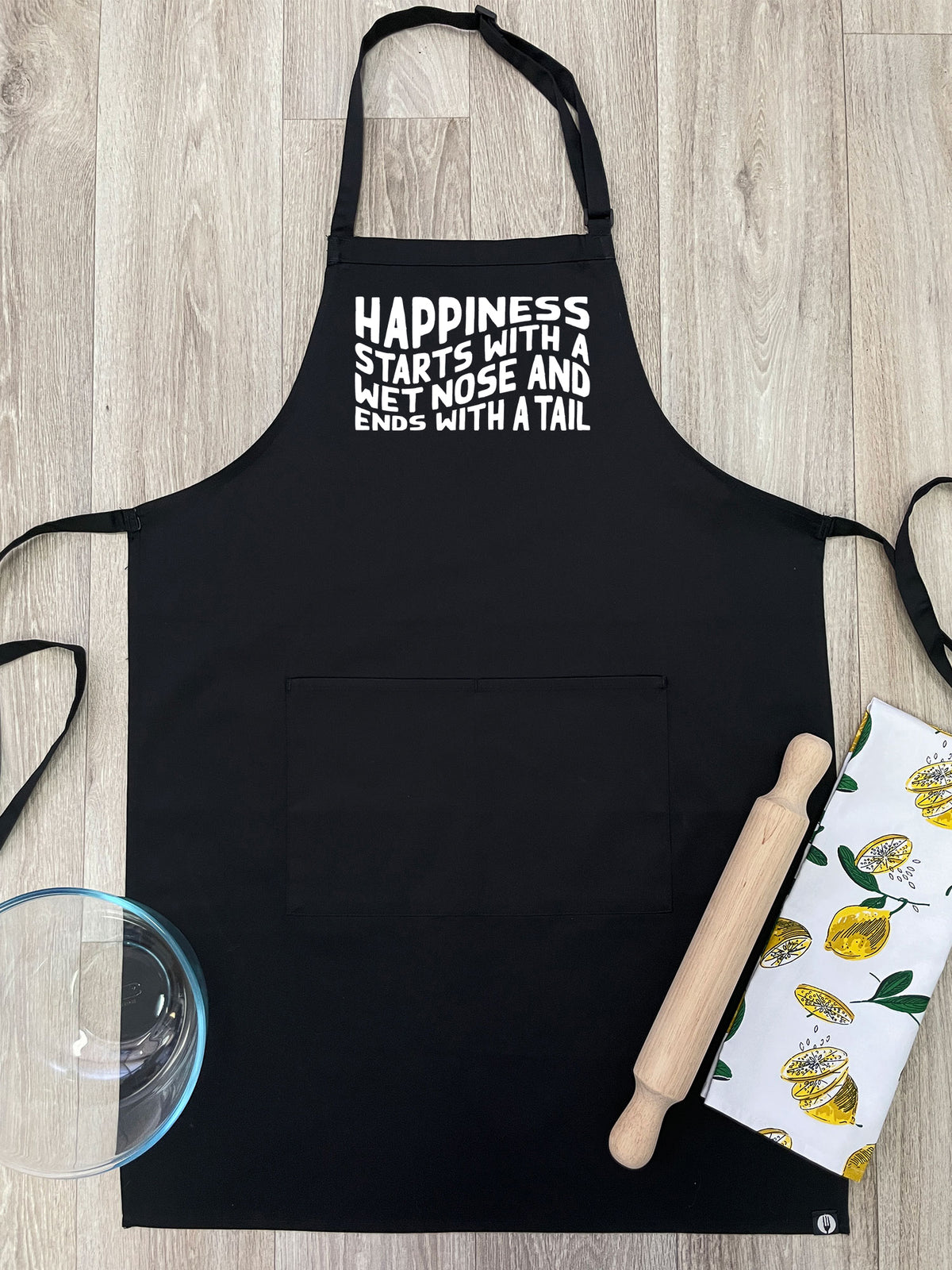 Happiness Starts With A Wet Nose And Ends With A Tail Bib Apron