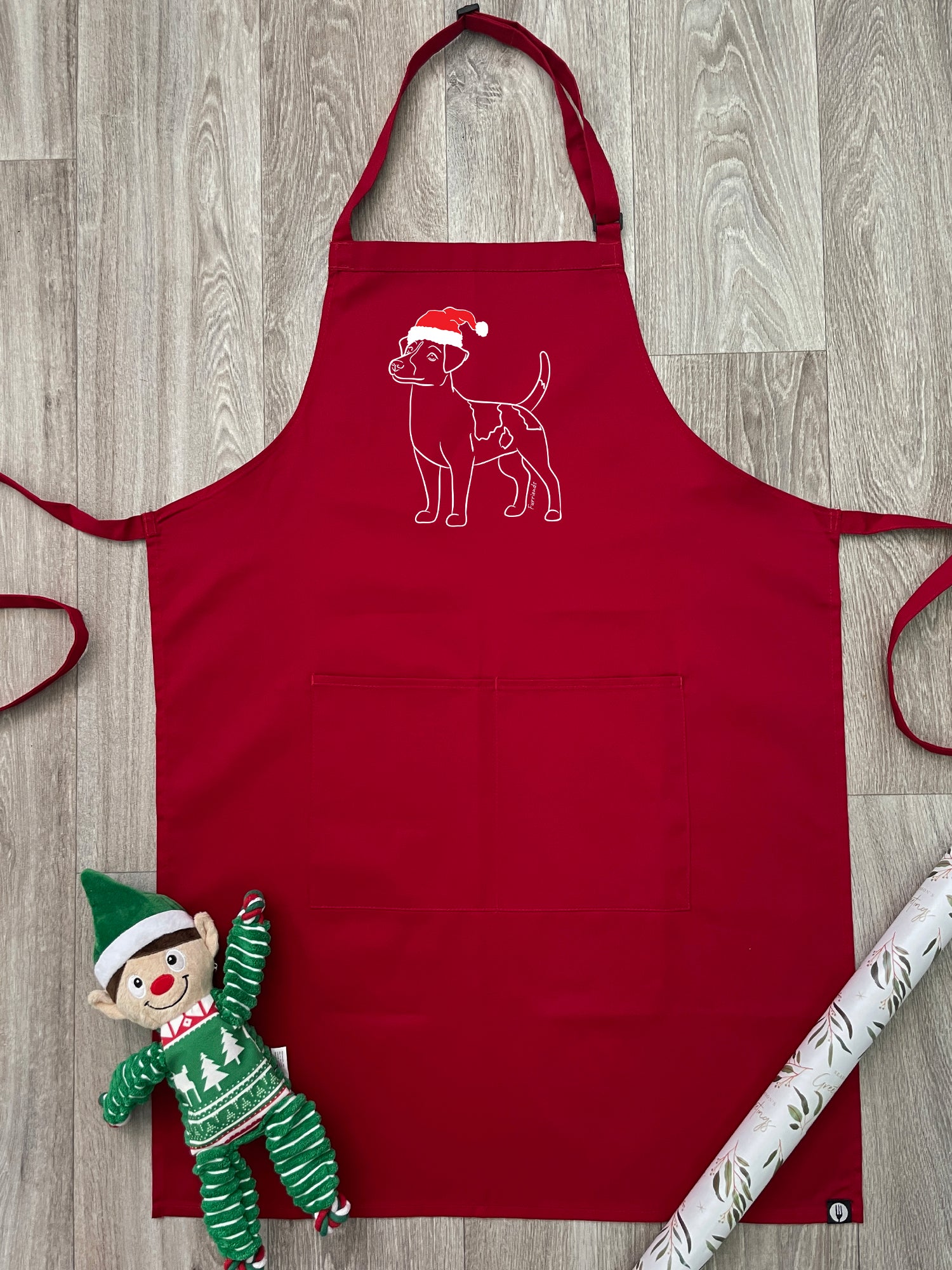 Jack Russell Terrier (Smooth Coat) Christmas Edition Bib Apron