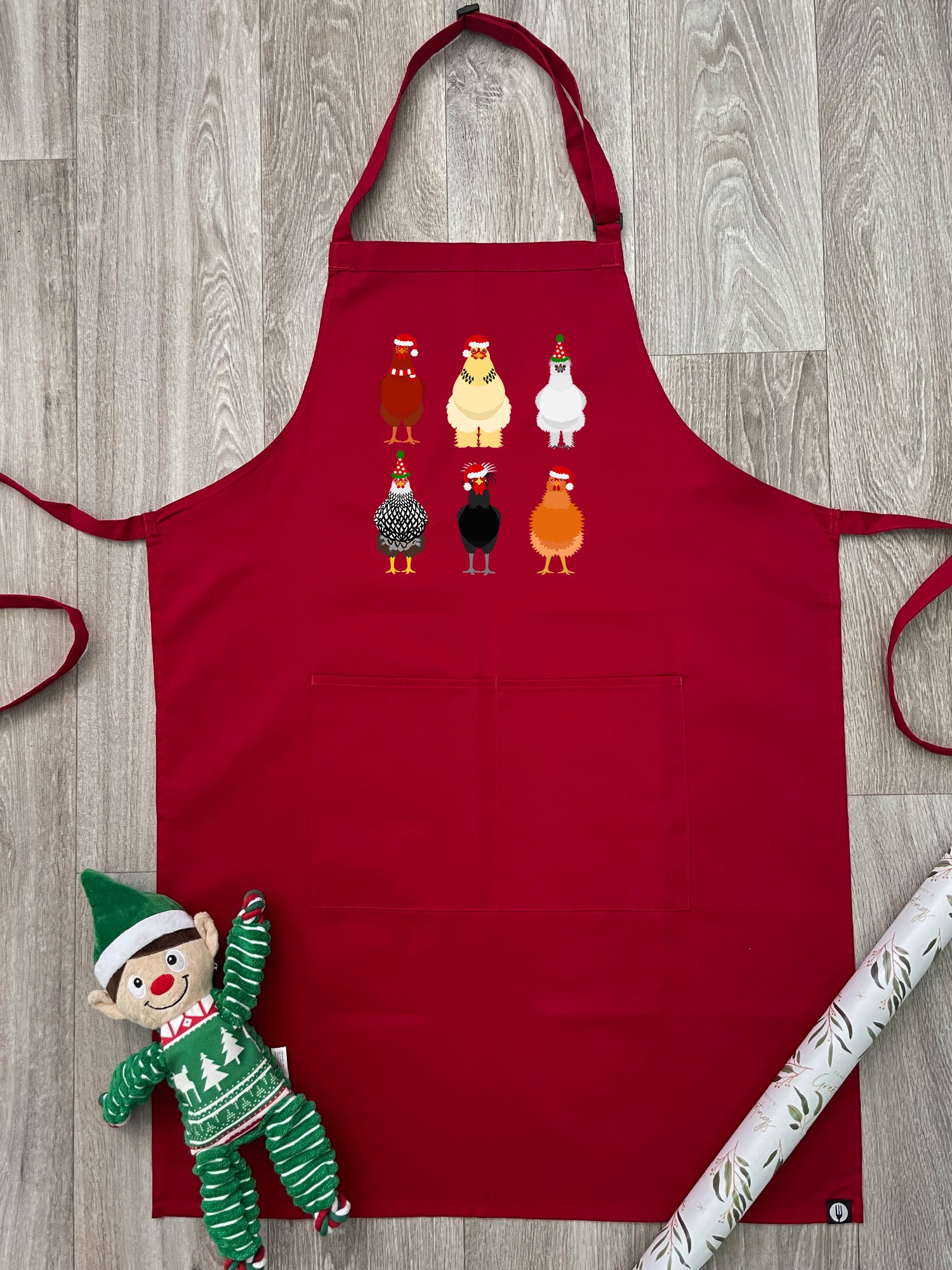 Merry Clucking Christmas Bib Apron