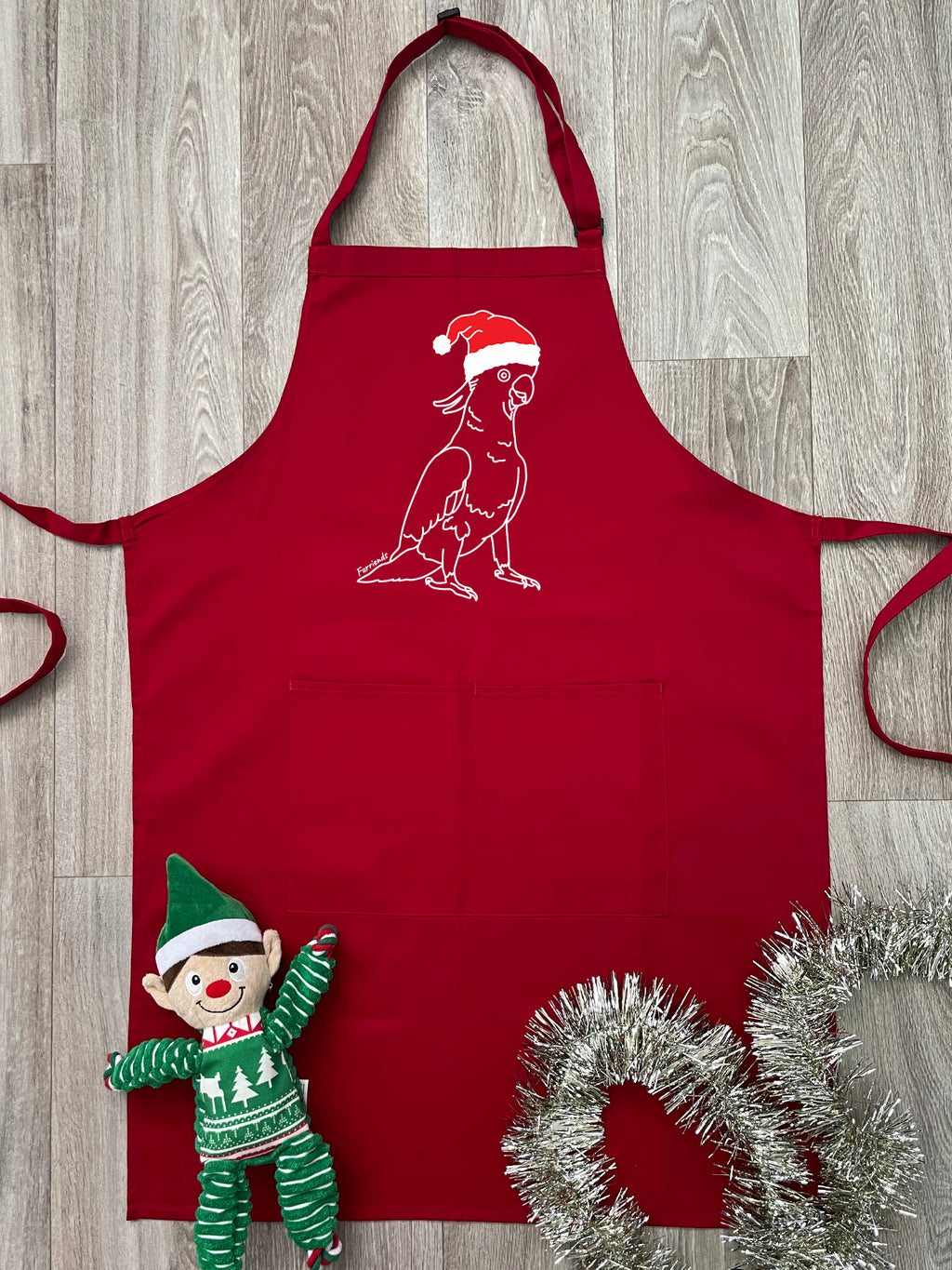 Sulphur-Crested Cockatoo Christmas Edition Bib Apron