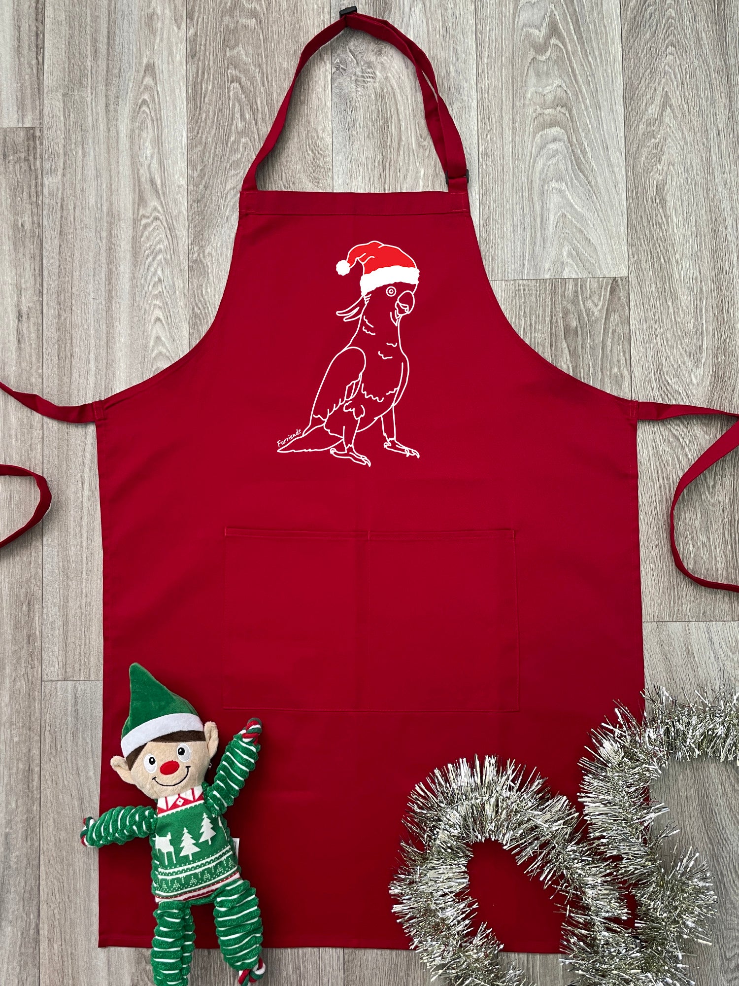 Sulphur-Crested Cockatoo Christmas Edition Bib Apron