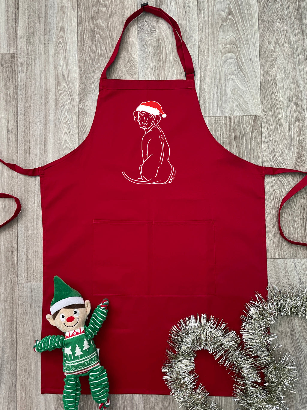 Rhodesian Ridgeback Christmas Edition Bib Apron