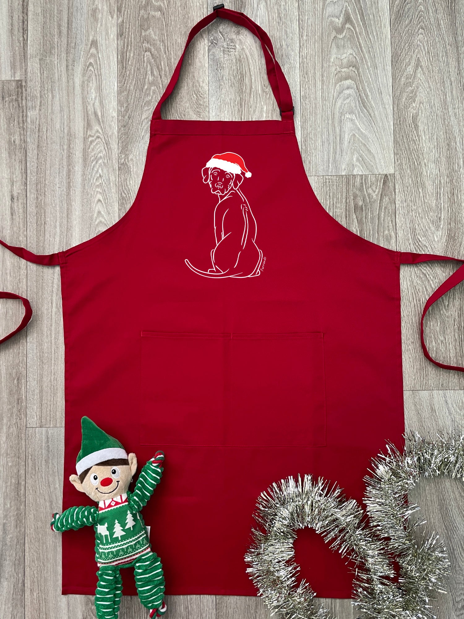 Rhodesian Ridgeback Christmas Edition Bib Apron