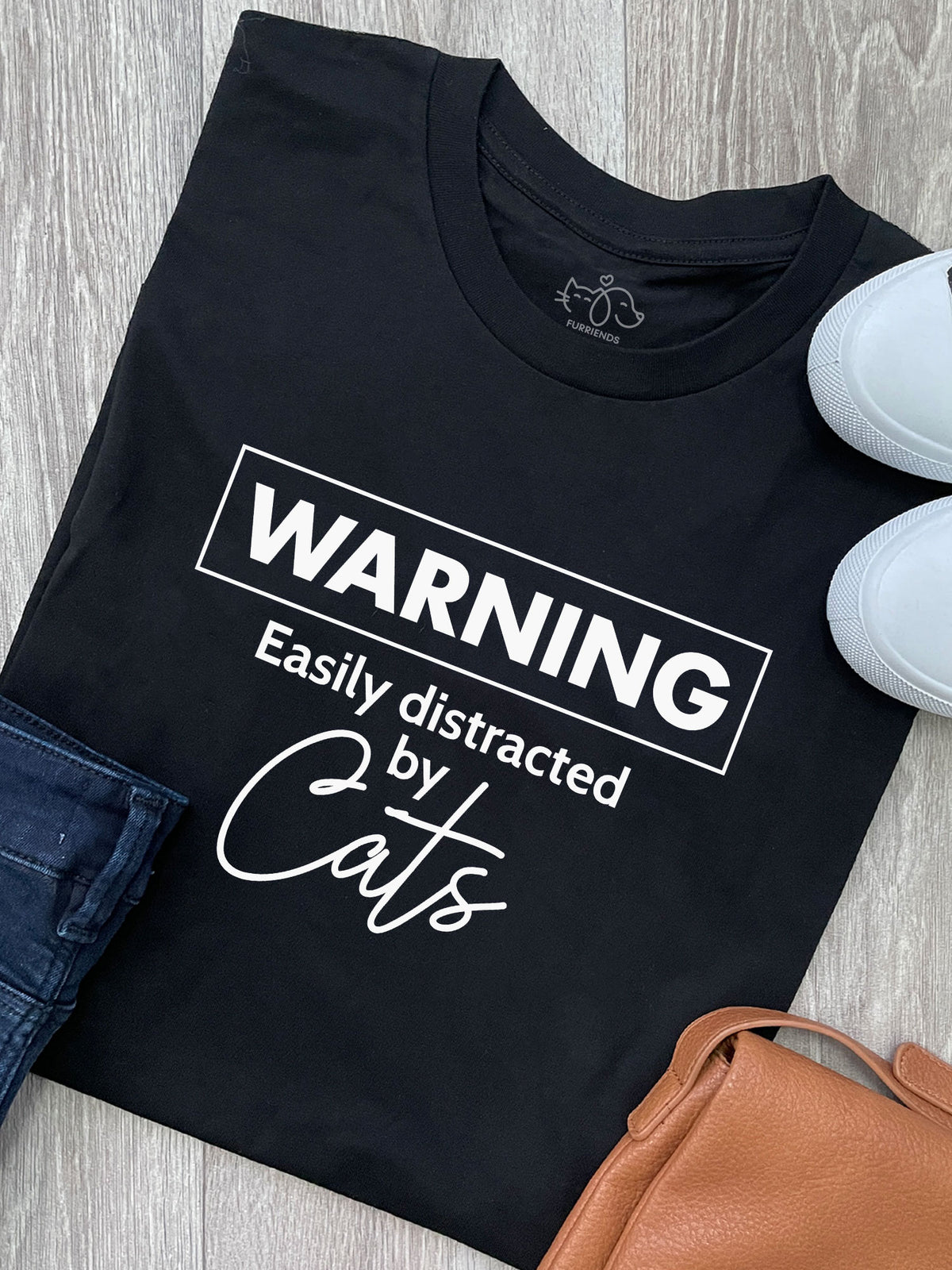 Warning. Easily Distracted By Cats Ava Women&#39;s Regular Fit Tee