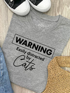 Warning. Easily Distracted By Cats Ava Women's Regular Fit Tee
