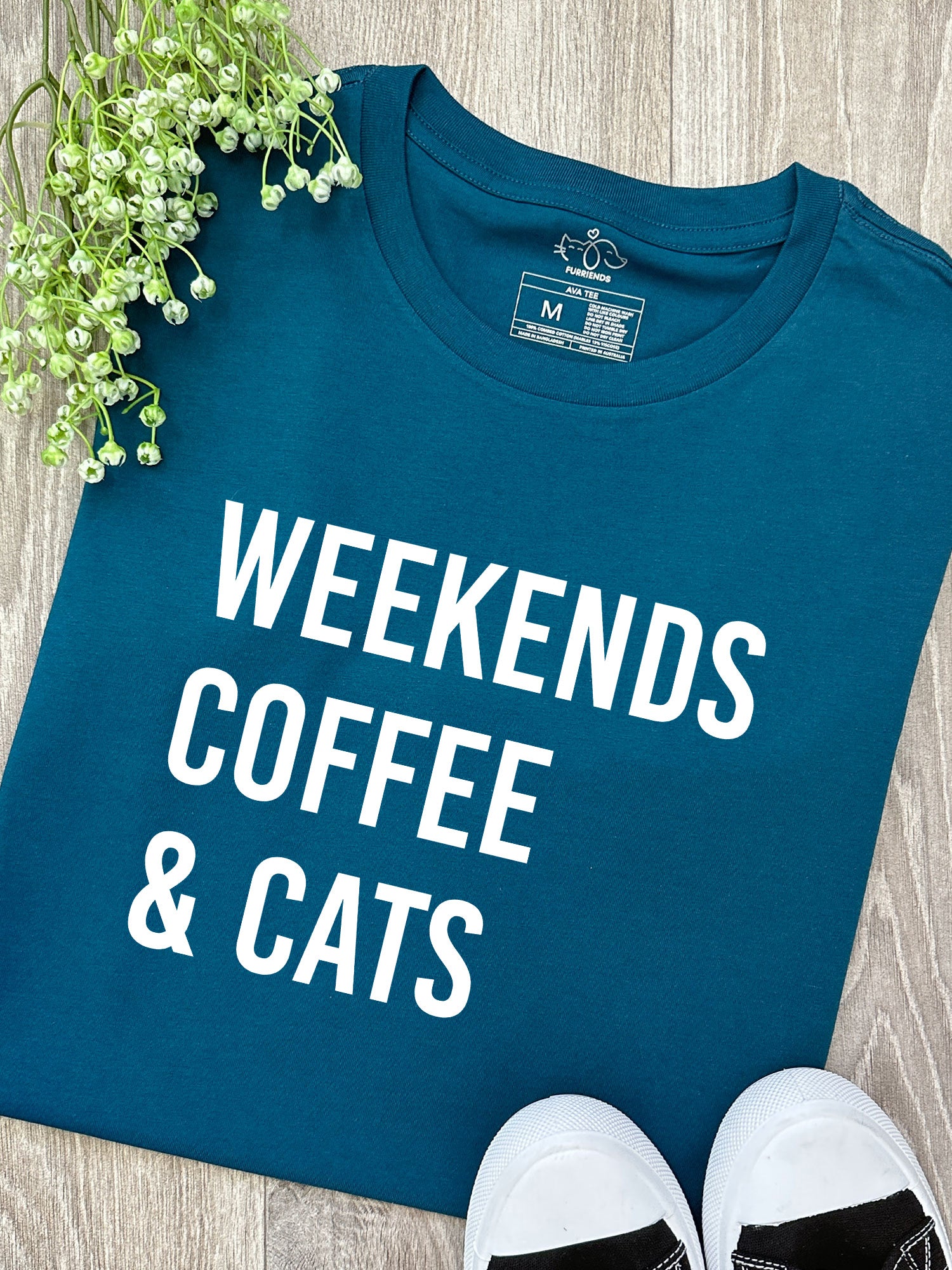 Weekends Coffee & Cats Ava Women's Regular Fit Tee