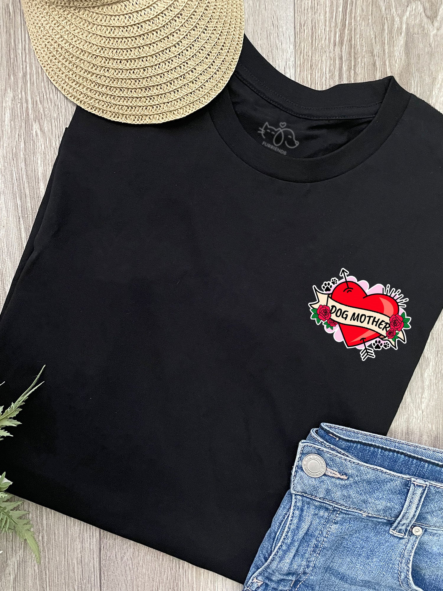 Dog Mother Heart Tattoo Ava Women's Regular Fit Tee
