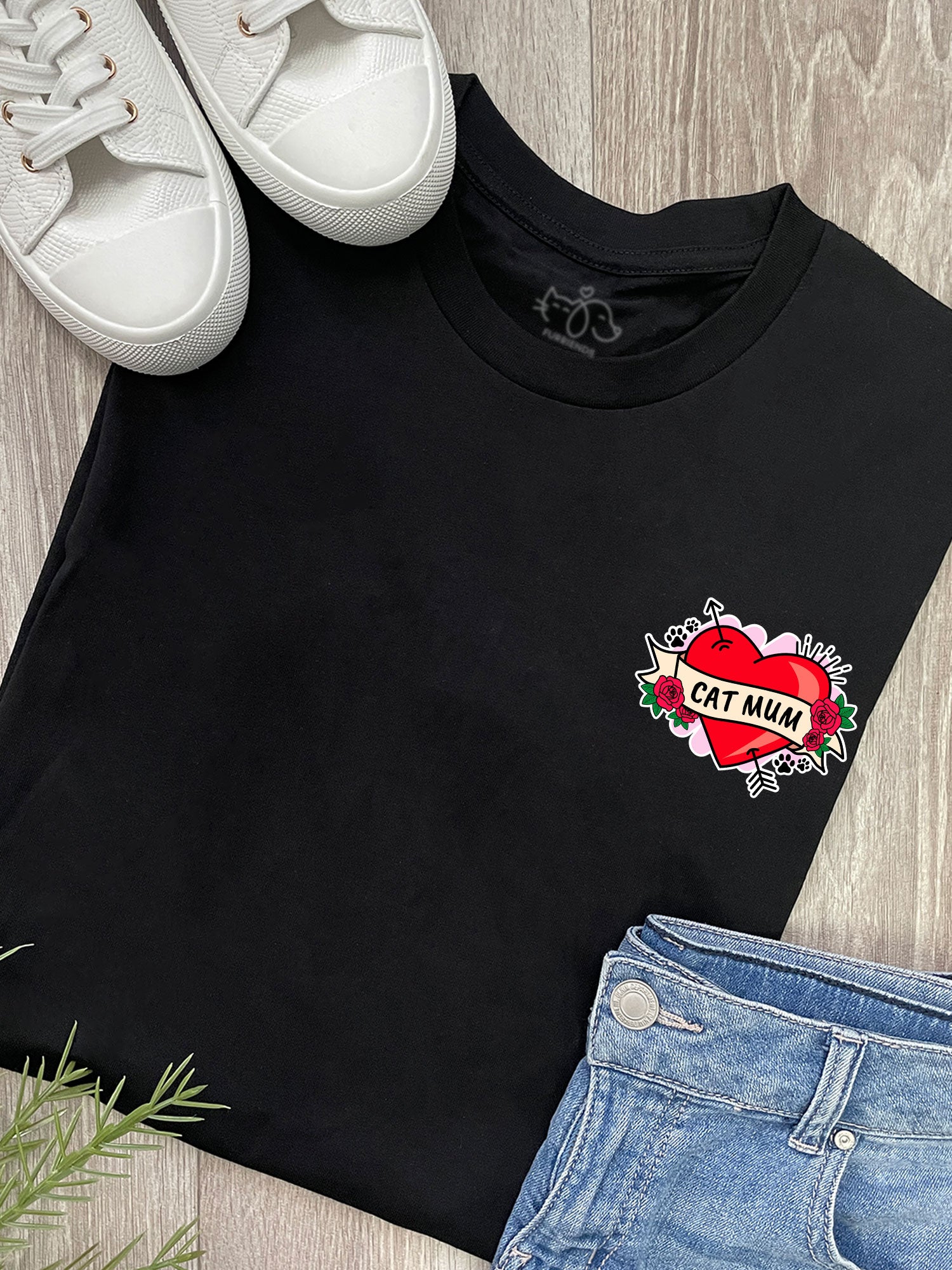 Cat Mum Heart Tattoo Ava Women's Regular Fit Tee