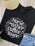 Horse Mother Coffee Lover Ava Women's Regular Fit Tee