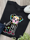 Sugar Skull Dog Ava Women's Regular Fit Tee